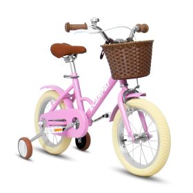 A16116 Ecarpat Kids'Bike Girls Bike 16 Inch Wheels,1-Speed Child Bicycles For 3-4 Years,With Removable Training Wheels Baby Toys,Front V Brake